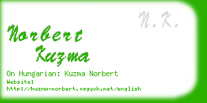 norbert kuzma business card